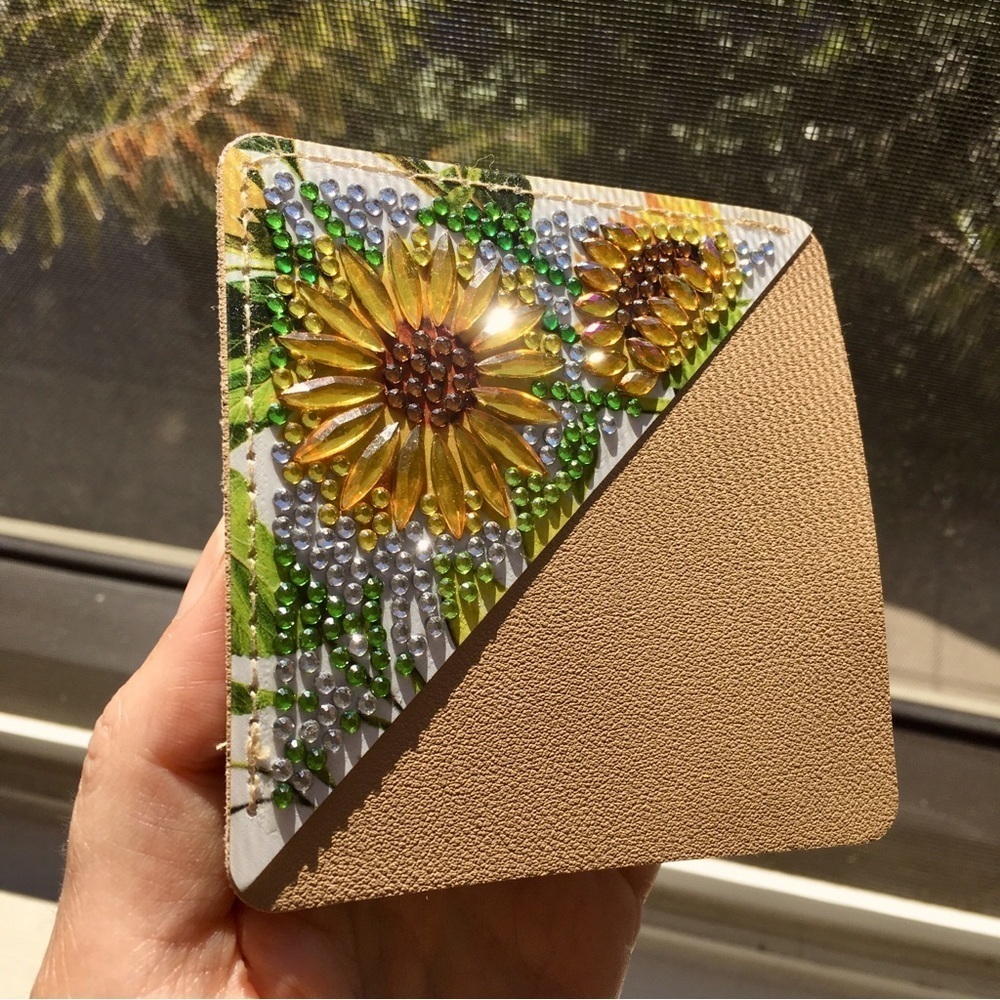 Diamond Art SUNFLOWERS 02 Corner Bookmark, Colorful, Sparkly, Bling - Picture 7 of 17